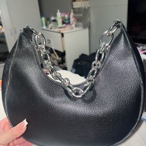 Black Chain Hobo Bag
